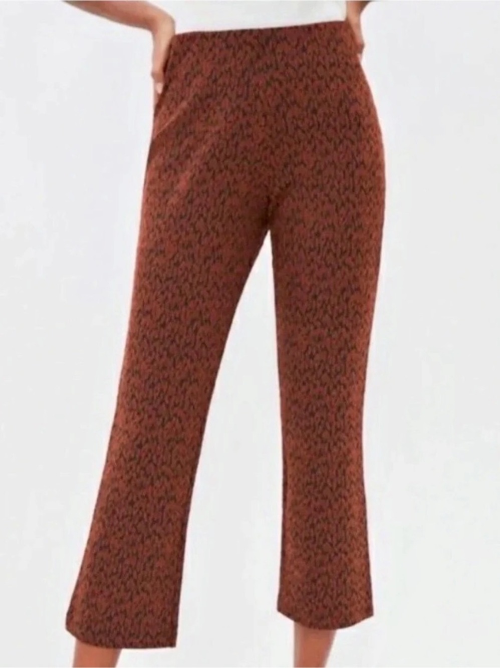 Anthropologie | Mikayla Animal Print Cropped Pants in Orange & Black | Size XS